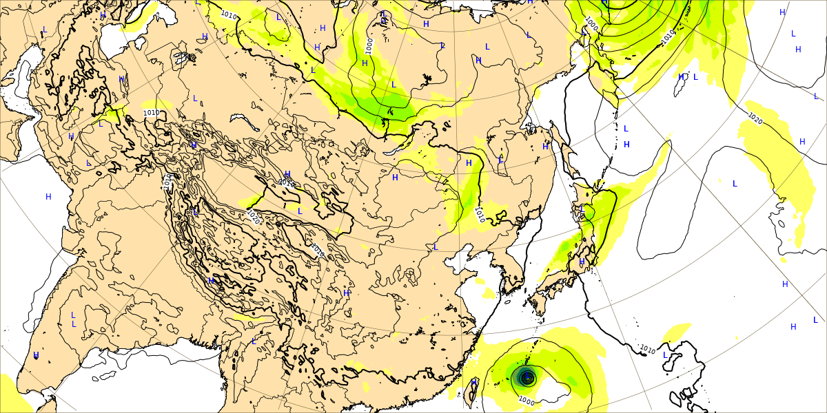2022年9月1日時点の台風11号（ヒンナムノー）のECMWFの予想図