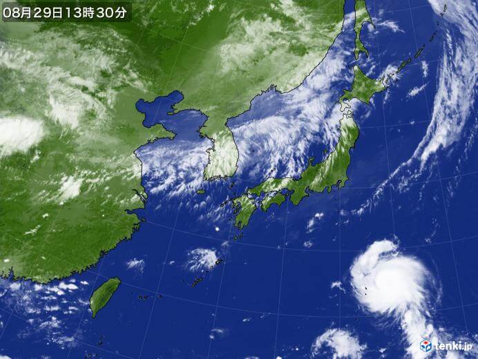 2022年8月29日台風11号（ヒンナムノー）の気象庁衛星画像