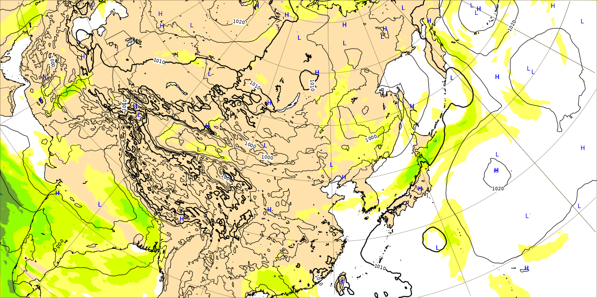 2022年台風8号(メアリー)のECMWFの図