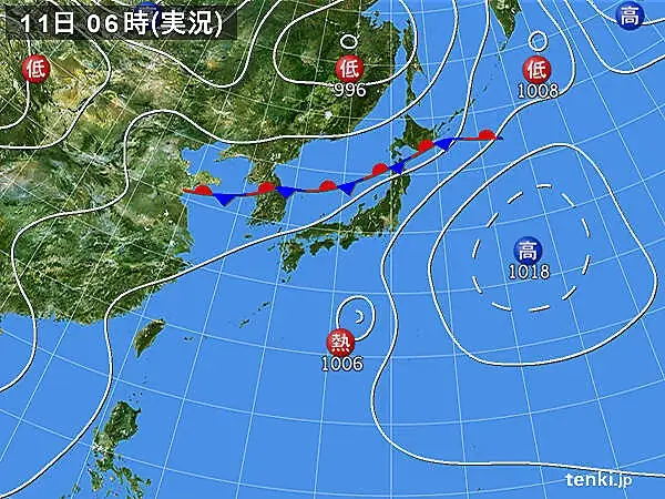 2022年台風8号(メアリー)の気象庁画像