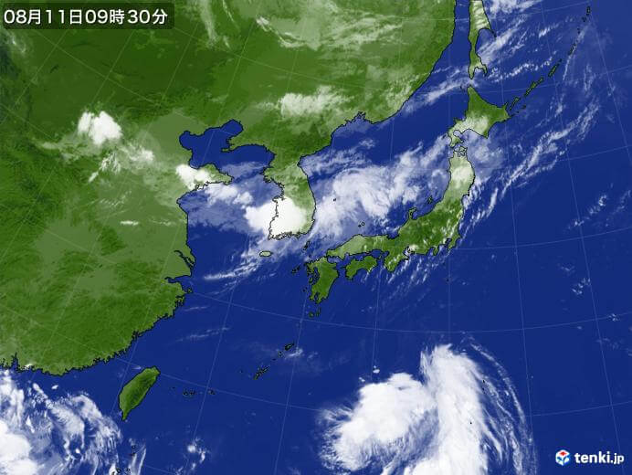 2022年台風8号(メアリー)の気象庁衛星画像