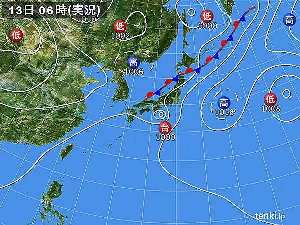 2022年8月13日の台風8号の気象庁画像