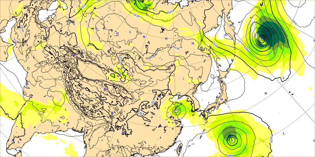 2022年9月17日台風14号のECMWFの画像