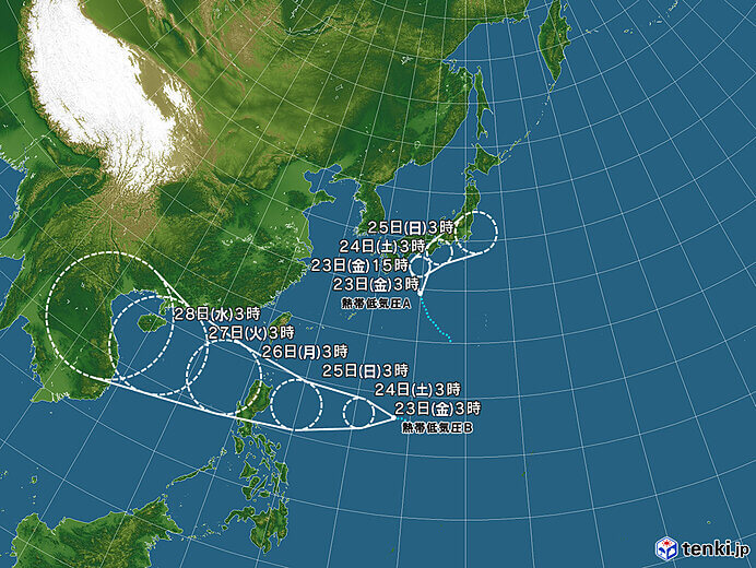 2022年9月23日台風15号のたまごの気象庁進路予想図