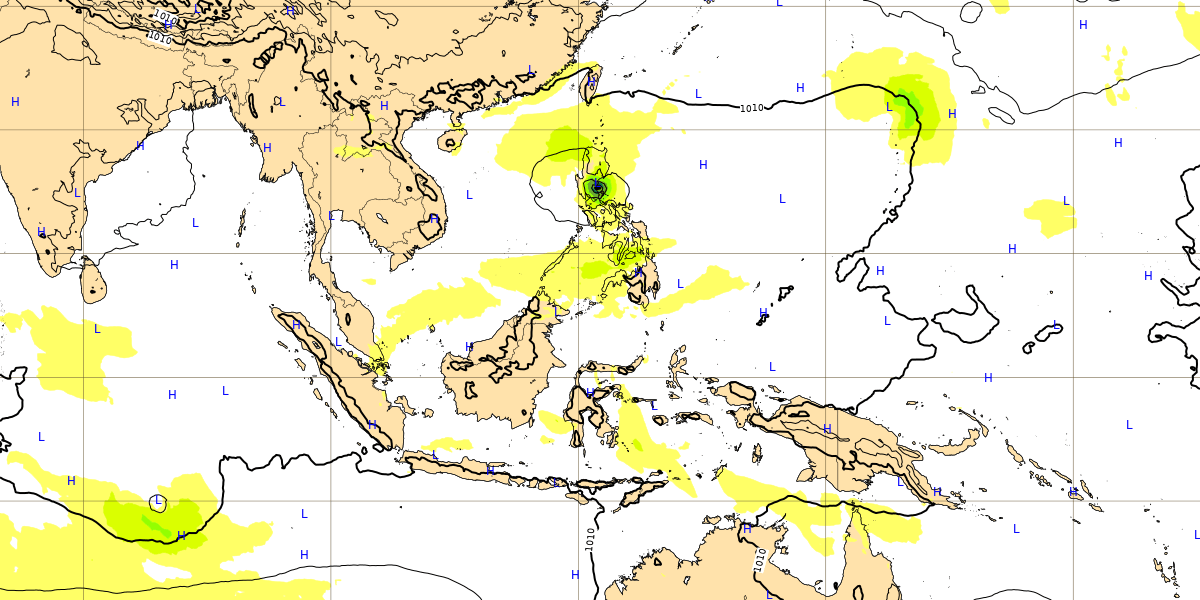 2022年9月26日台風16号のECMWFの画像