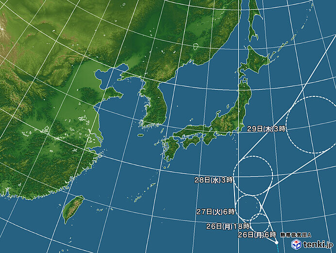 2022年9月26日台風17号の気象庁進路予想図